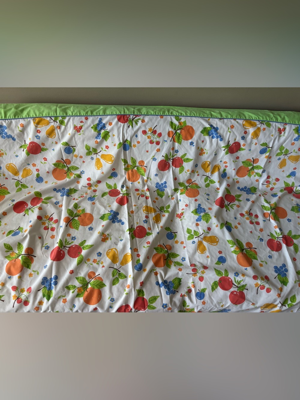 Vintage Maritex Fruit Twin Full Sheet Cherry Strawberry Grape Pear Percale